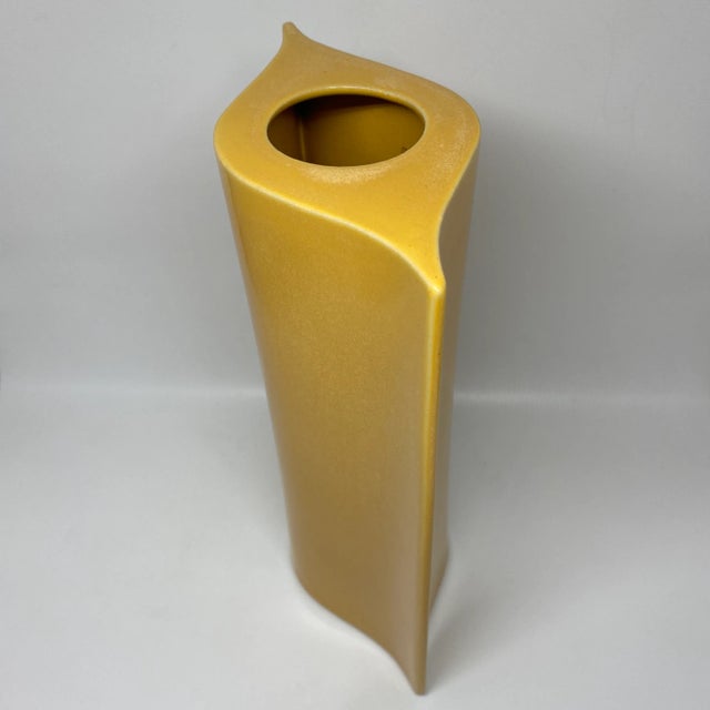 Mikasa Vintage Amber Yellow Mikasa La Ronde Moselle Vase For Sale - Image 4 of 13