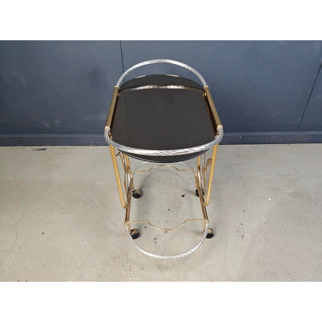 Hollywood Regency Vintage Italian Bar Cart, 1970s For Sale - Image 3 of 11