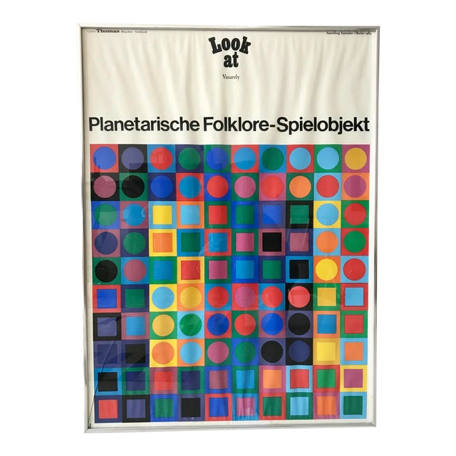 1960s Vintage Victor Vasarely Planetarische Folklore Spielobjekt Print For Sale