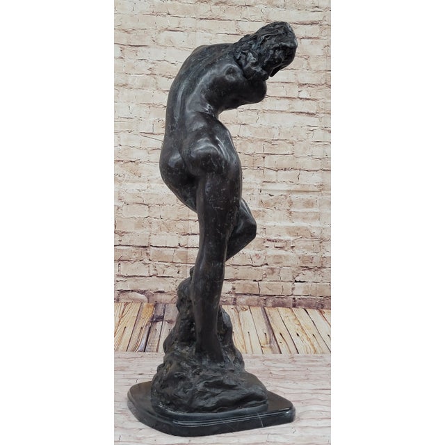 Auguste Rodin EVE (1895) Bronze Statue Sculpture by Auguste Rodin Nude Female Figure 32" x 11" For Sale - Image 4 of 10