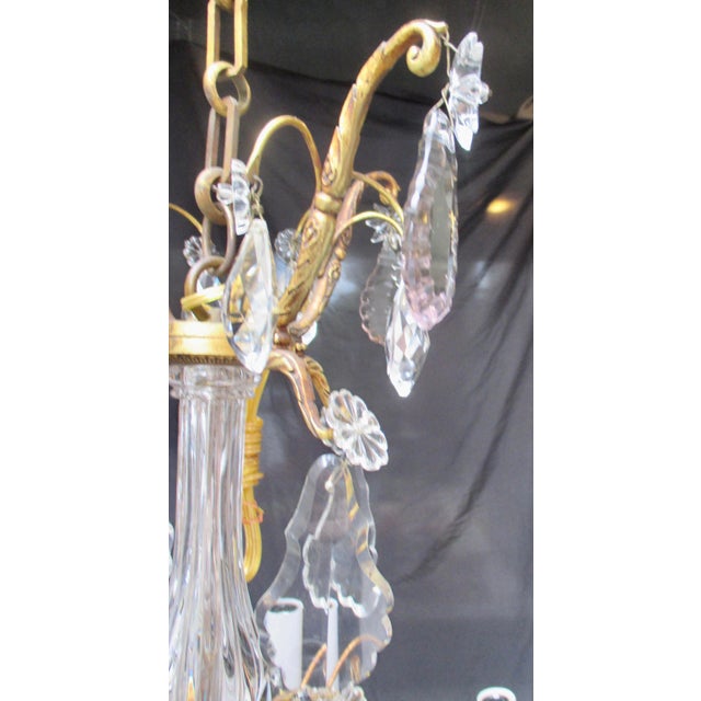 Early 20th Century French Gilt Bronze 8 Light Crystal Chandelier Circa 1900 For Sale - Image 5 of 18