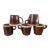 Vintage Brown Drip-Glaze Stoneware Coffee Mugs – Set of 5 For Sale