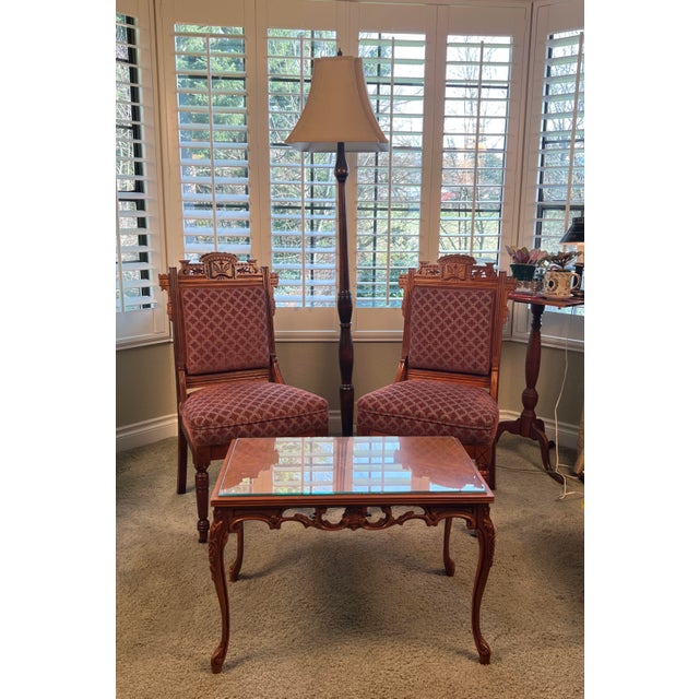 Set of Three 19th Century Eastlake Aesthetic Movement Walnut Parlor Chairs, Newly Upholstered For Sale - Image 10 of 12
