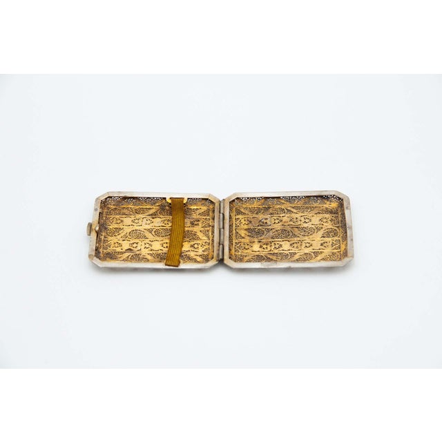 Filigree Mesh Gilded Silver Cigarette Case, in Good conditions.
