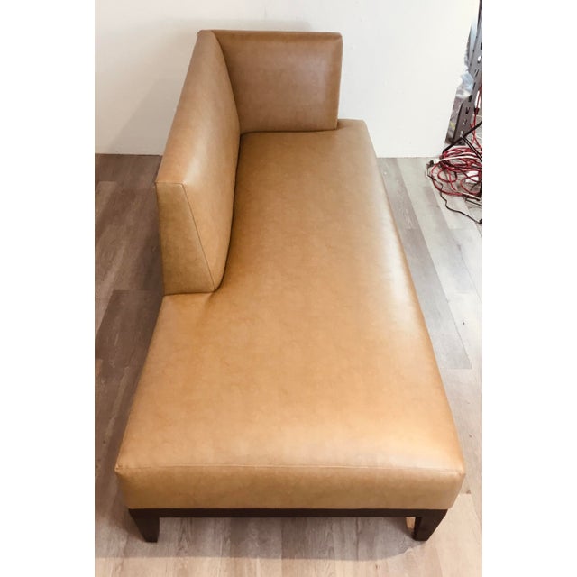 Drexel Heritage Modern Camel Leather Chaise Lounge Chairish