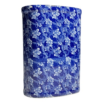 Vintage Blue Umbrella Stand For Sale