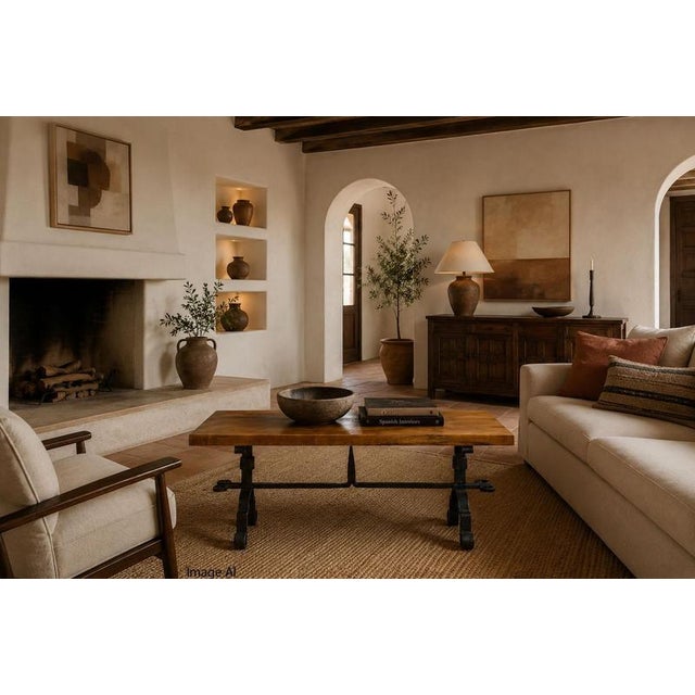 French Walnut Top and Wrought Iron Coffee Table, 1960 For Sale - Image 10 of 11