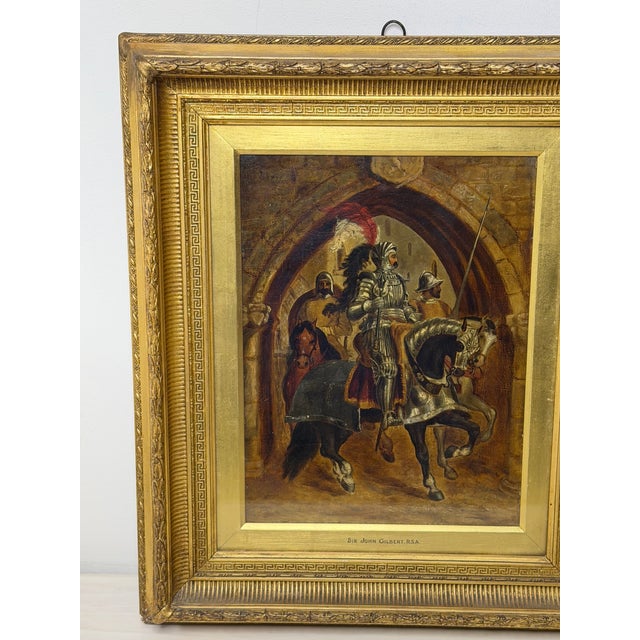 19th-Century British Victorian Renaissance Knight Equestrian Oil Painting, Circle of Sir John Gilbert Ra For Sale - Image 4 of 18