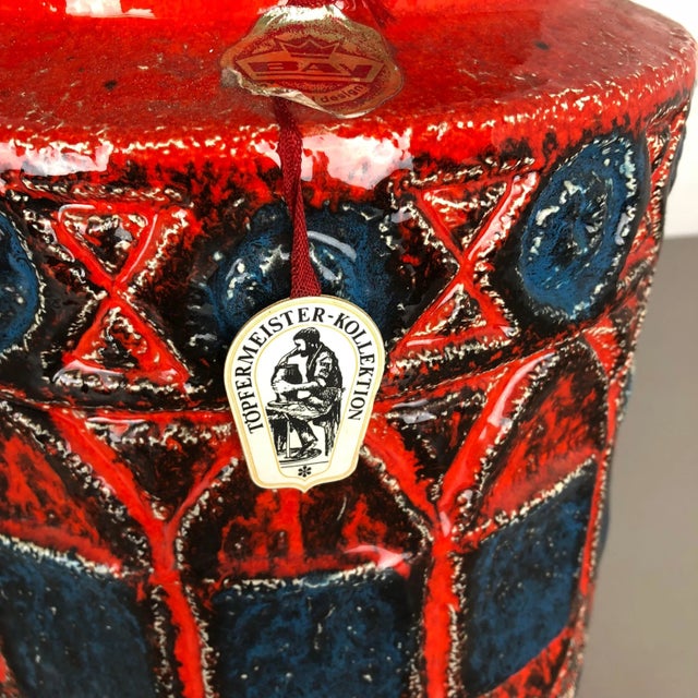 Fat Lava Pottery 92 35 Vase by Bay Ceramics, Germany, 1960s For Sale - Image 11 of 18