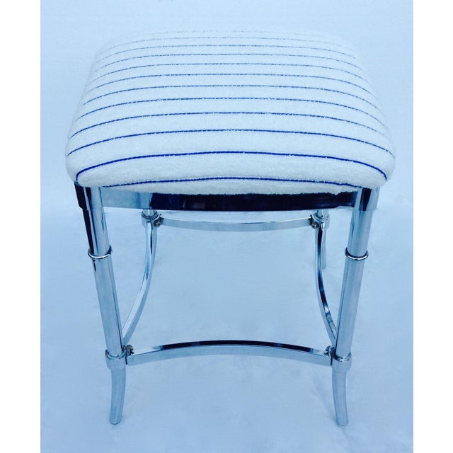 Chrome Bamboo Style Vanity Stool Chairish