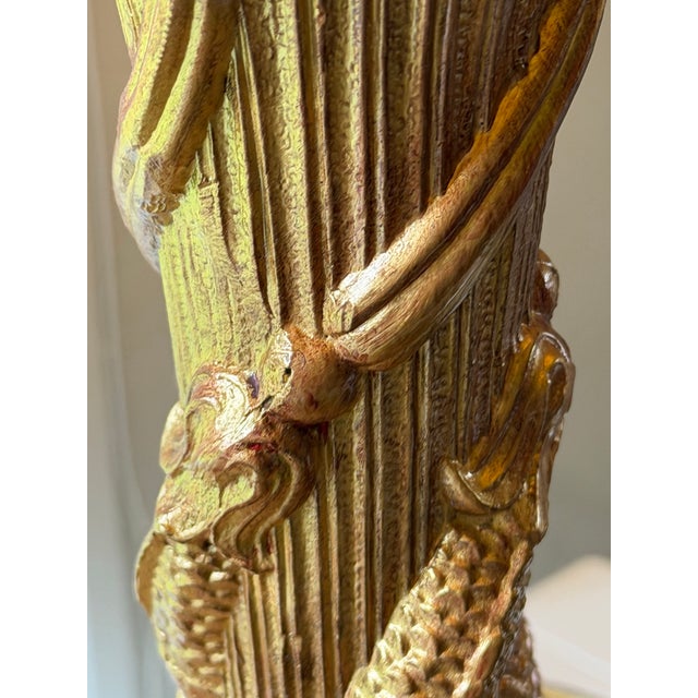 Late 19th Century Antique Salem Bros. Ny Figural Dolphin Table Lamp, Neoclassical Gilt Spelter, C. 1900–1920 For Sale - Image 5 of 9