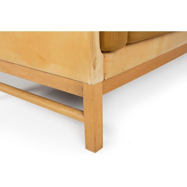 Danish Modern Leather, Tweed & Oak Sofa Model Ej 315 by Erik Jorgensen For Sale - Image 10 of 18