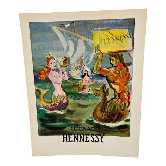 1940’s French Advertisement for Hennessy Cognac For Sale