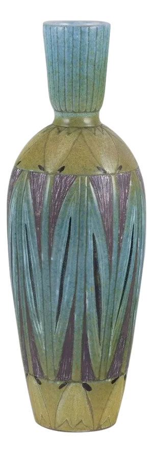 Sweden. Ceramic Vase with Polychrome Glaze and Floral Motifs from Upsala Ekeby
