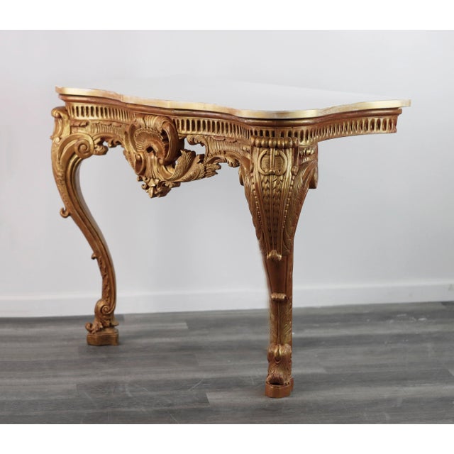 Rococo 20th Century French Louis XV Rococo Style Side Table and Console Table For Sale - Image 3 of 10