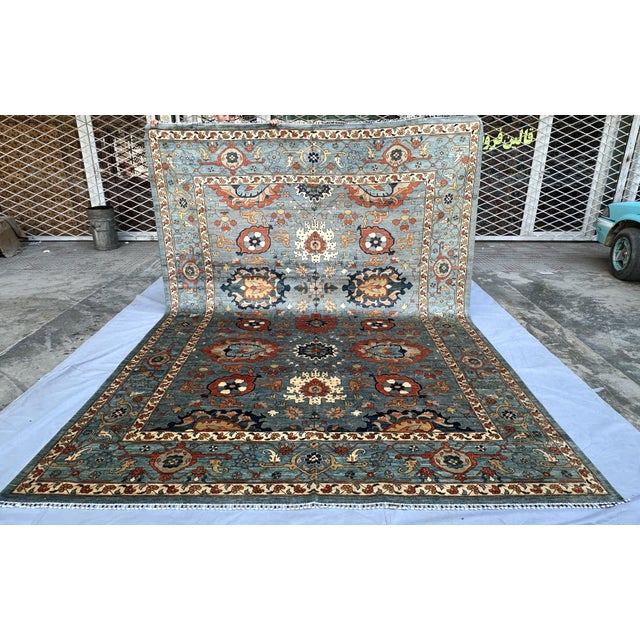 2000 - 2009 Hand-Knotted Afghan Sultanabad Chobi Wool Area Rug - 8'11" X 11'11" For Sale - Image 5 of 16