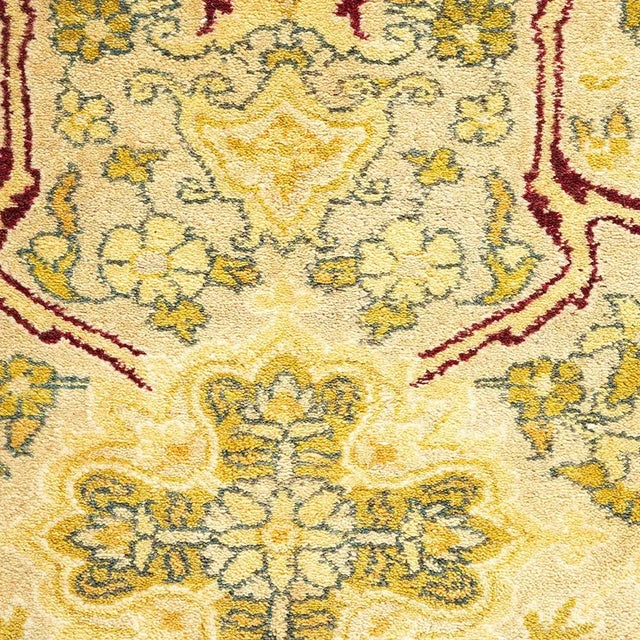 Traditional Mogul Collection Hand-Knotted Area Rug - Yellow 6' 1" x 9' 5" For Sale - Image 3 of 4