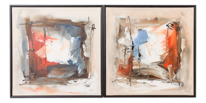 Danish Artist, Abstract Compositions, Late 20th Century, Acrylic on Canvases, Set of 2