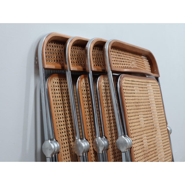 Wood & Vienna Straw Plia Chairs from Castelli, 1970s, Set of 4 For Sale - Image 11 of 14