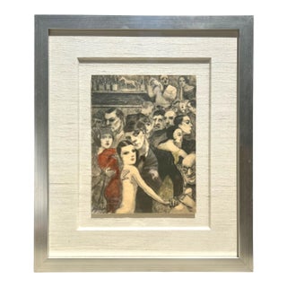Pochoir Lithograph “La Boite en Vogue” (1925) – From La Faune Des Dancings, Jean Auscher For Sale