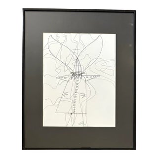 Abstract Figural Drawing by Artist Wayne Cunningham For Sale