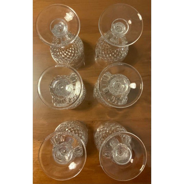 Vintage Diamond‑Cut Aperitif & Sherry Goblets - Set of 6 for Bar Cart Decor, Vintage Barware, Palm Beach Regency & Grandmillennial. See Pics! For Sale In New Orleans - Image 6 of 7