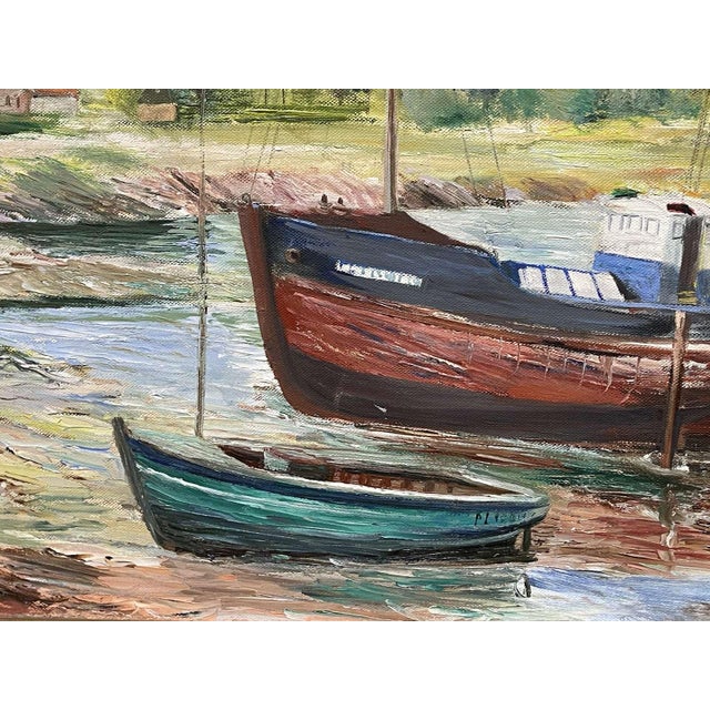 Fraval Le Demazel, Seaside, Paimpol, 1920s, Canvas, Framed For Sale - Image 4 of 8