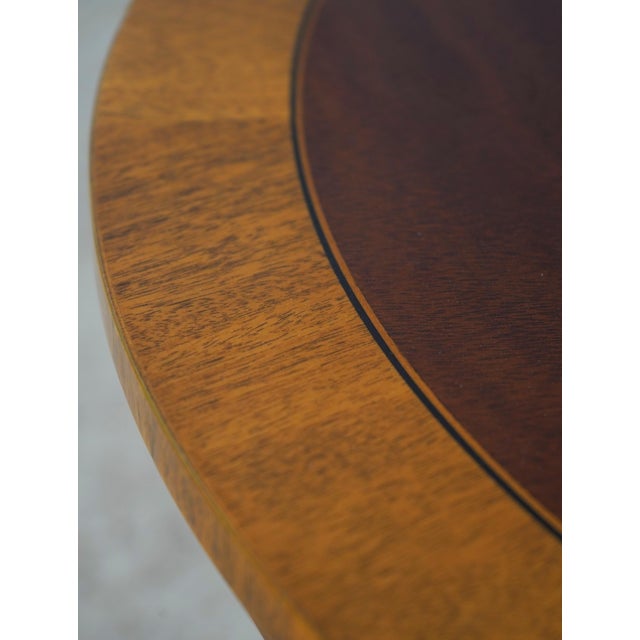 Kindel Round Mahogany Inlaid End Table For Sale - Image 9 of 13