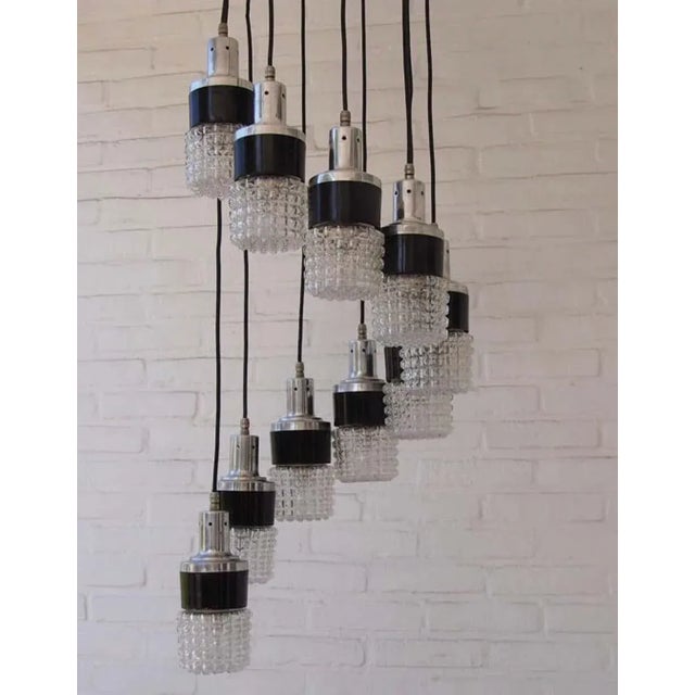 Mid-Century Modern Mid-Century Modern Ten Lights Cascading Chandelier, Circa 1970 For Sale - Image 3 of 13