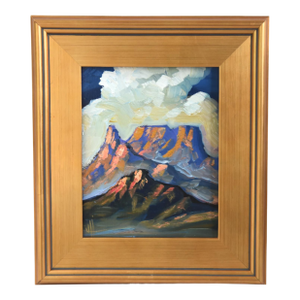 William Hawkins Clouds & Landscape Oil Painting Including the Antiqued Gold Wood Frame