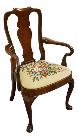 Hickory Chair Solid Mahogany Traditional Style Bentwood Splat Back Dining Arm Chair