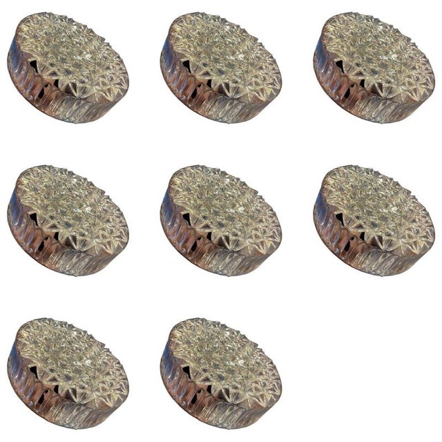 Mid-Century Round Clear Cut Glass Sconce or Flush Mount, Germany, 1960s For Sale - Image 10 of 10