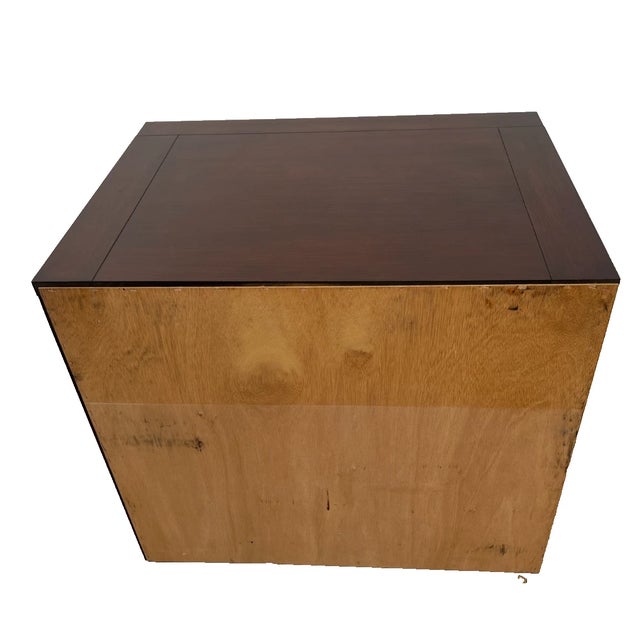 1980s Lateral File Cabinet, Two Locking Drawers Keys, Desk Height Banded Mahogany For Sale - Image 11 of 11