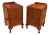 Art Deco Burr Walnut Night Stands on Cabriole Legs & Figured Walnut Fronts, 1920s, Set of 2 For Sale