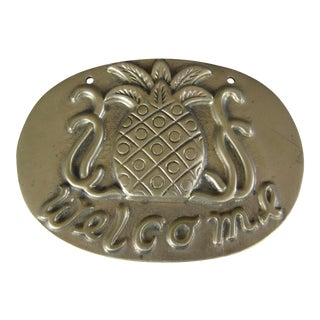 Small Brass Welcome Sign For Sale