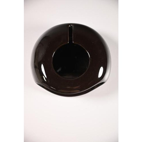 Ceramic Model 411 Ashtray in Brown Glazed Ceramic from Sicart For Sale - Image 7 of 9