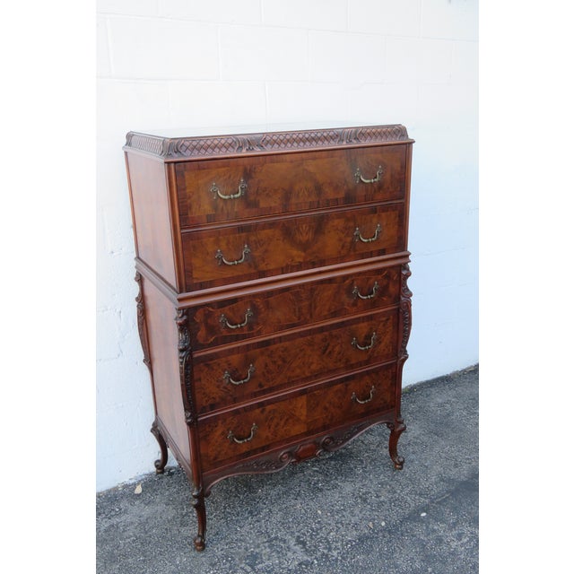 French Hand Craved Inlay Bed Chest Dresser Vanity Desk Nightstands Mirrors Chairish