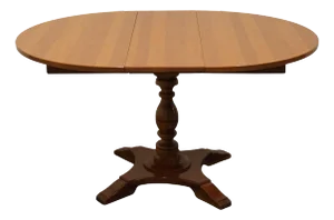 Temple Stuart Solid Hard Rock Maple Colonial Early American Style 53" Pedestal Dining Table