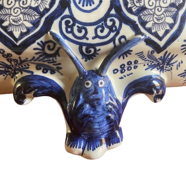 Baroque Style Delft Soup Tureen with Lid, 1930s For Sale - Image 4 of 9