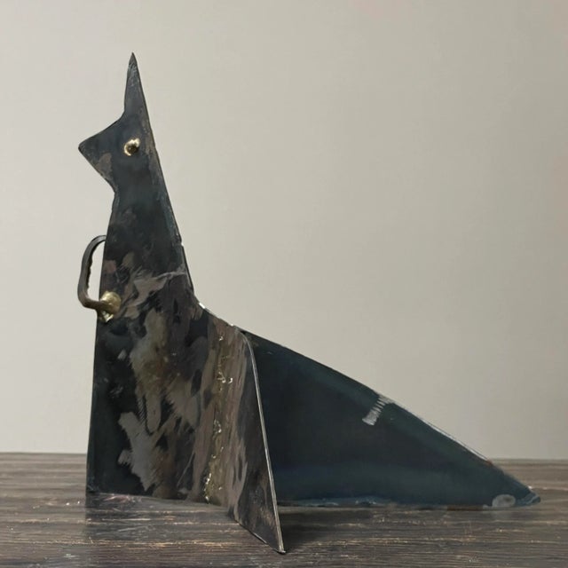 Brutalist Vintage Outsider Rough Cut Metal Brutalist Llama Sculpture (In the Manner of Silas Seandel) For Sale - Image 3 of 7