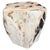 Andrianna Shamaris Multifaceted Modern Organic Petrified Wood Side Table For Sale