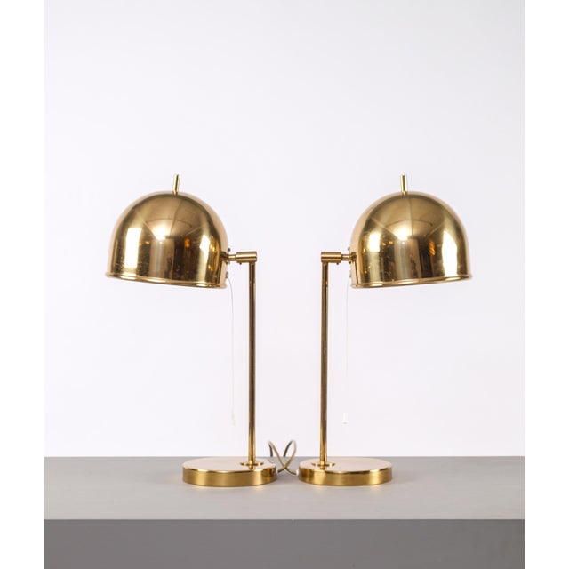 Gold B-075 Brass Table Lamps from Bergboms, 1960s, Set of 2 For Sale - Image 8 of 11
