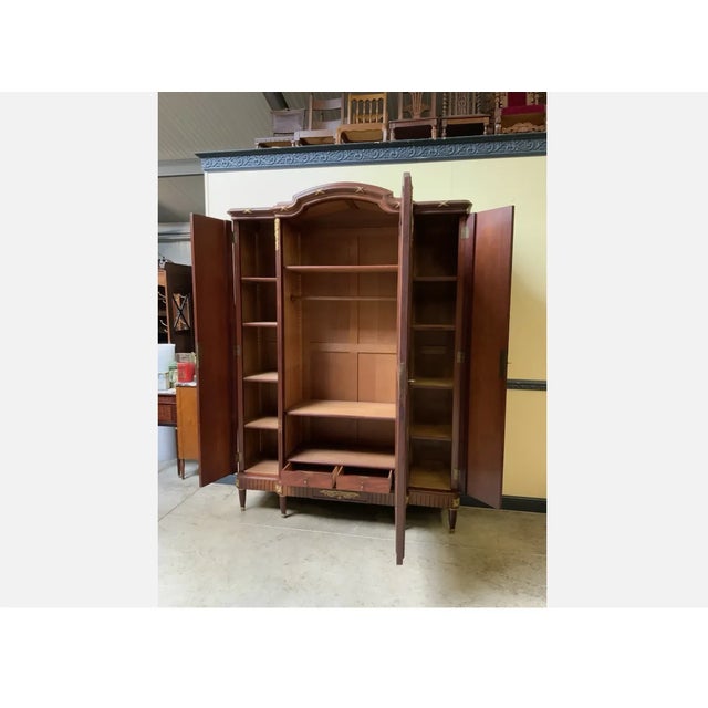 Maroon Antique Art Nouveau Wardrobe in Fire-Gilt Bronze, 1910 For Sale - Image 8 of 12