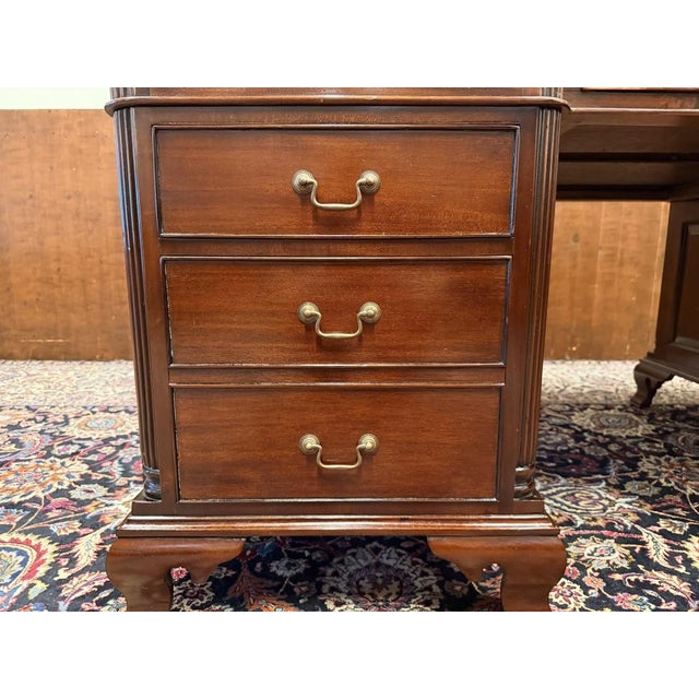 English Desk with Green Leather For Sale - Image 12 of 18