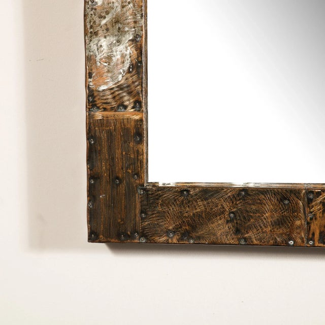 Paul Evans Mid-Century Brutalist Patchwork Mirror by Paul Evans For Sale - Image 4 of 7