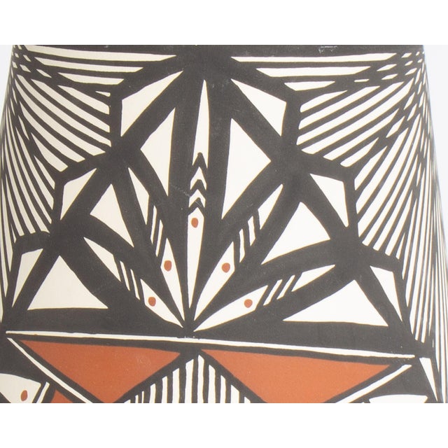 American D. Trujillo Acoma Pueblo Pottery Footed Vase For Sale - Image 3 of 7
