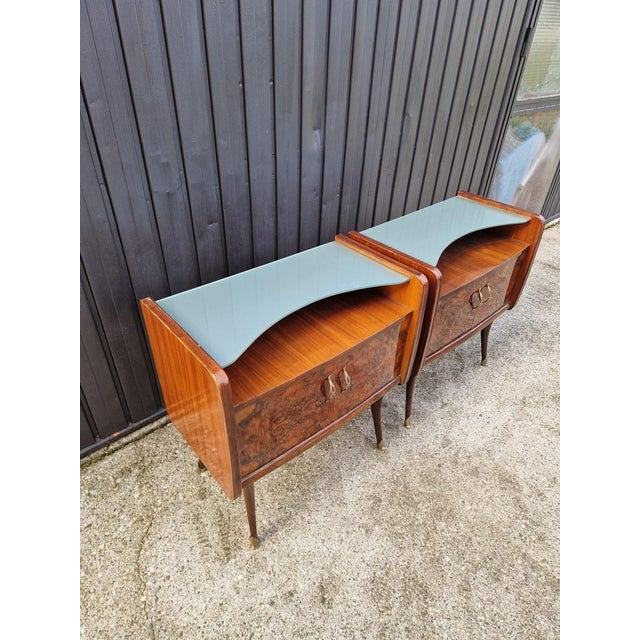 Wood Vintage Art Deco Nightstands, 1940s, Set of 2 For Sale - Image 7 of 12