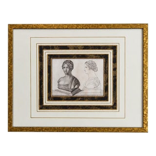 1805 Tommaso Piroli Engraving of Sappho – Antiquités D’Herculanum, Plate XXIV For Sale