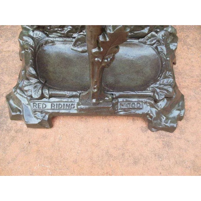 Metal Cast Iron Umbrella Stand of Red Riding Hood For Sale - Image 7 of 10
