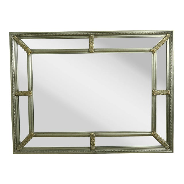 Bassett Silver Finish Rectangular Multi Panel Mirror For Sale